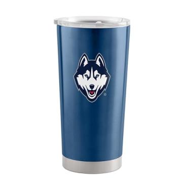 Imagem de Logo Brands NCAA UConn Huskies Game Day 590 ml Copo de aço inoxidável – Caneca de viagem de parede dupla isolada a vácuo com tampa deslizante, cor do time - mantém as bebidas quentes e frias por horas