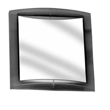 Imagem de Espelho Quadrado Ventosas Box de Banheiro para Fazer a Barba e Maquiagem Sem Parafusos(PRETO 15,7CM)