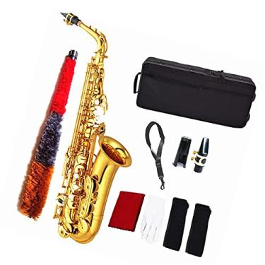 Imagem de Saxofone alto profissional EB Saxofone alto latão dourado instrumento musical saxofone com acessórios