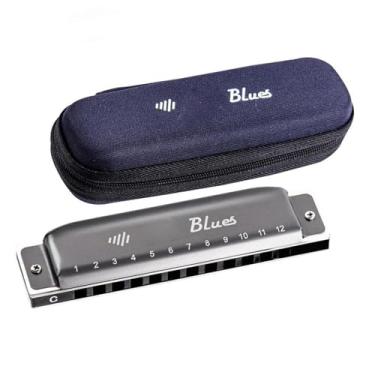 Imagem de Gaita profissional profissional com 12 furos Blues pente ABS (B)