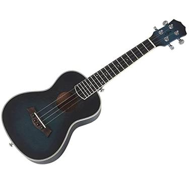 Imagem de Ukulele infantil ukulele ukulele concerto 23 polegadas 4 cordas guitarra havaiana mogno azul uke instrumento de cordas ukelele acessórios