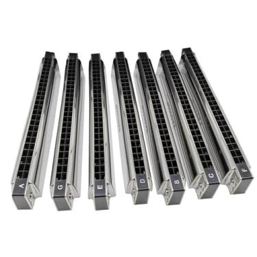 Imagem de Gaita profissional 24 furos polifônicos ABCDEFG Tune 7 conjuntos de instrumentos de gaita para adultos