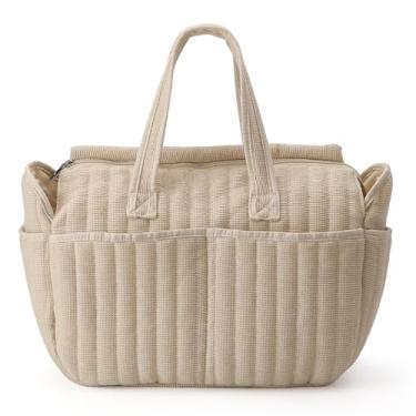 Imagem de MOMIGO Bolsa de fraldas - Bolsa grande Capcity para fraldas de bebê, bolsa para viagem, bolsa para mamãe (cáqui)