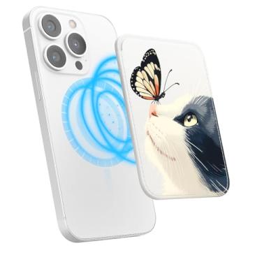 Imagem de Suporte de cartão magnético para iPhone, capa fina de couro PU, capa traseira para cartão, acessório de telefone fofo