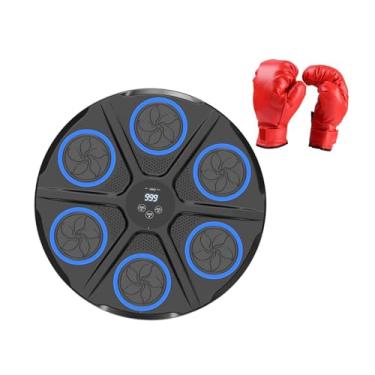 Imagem de rockible Música Boxe Máquina Reação Alvo RGB Luz Ajustável Música Boxe Alvo para Workout Uso Doméstico, Luvas Infantis