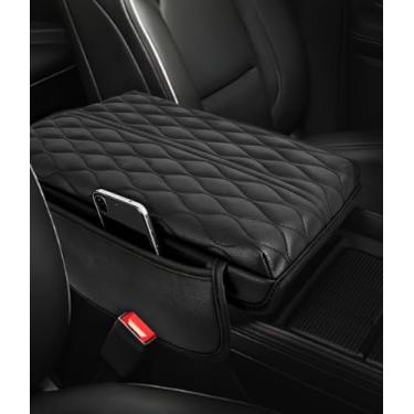 Imagem de Capa de console central para Hyundai Palisade 2020 2021 2022 2023 2024 2025 2026 Acessórios, almofada de apoio de braço médio de couro antiarranhões, protetor de almofada de descanso de braço de