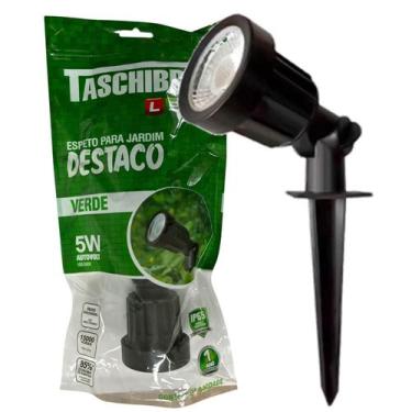 Imagem de Kit 10 Luminaria Espeto Jardim Spot Led 5W Verde IP65 Externa - TASCHI