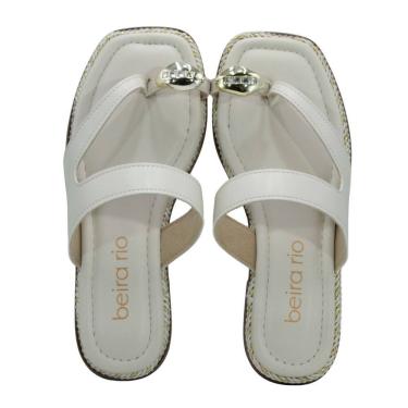 Imagem de Tamanco Feminino Rasteira Beira Rio Napa Turim Branco