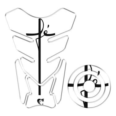 Imagem de Kit Adesivo Protetor Tanque E Bocal Moto Yamaha Fe Transparente Cor Transparente