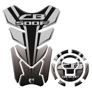 Imagem de Kit Adesivo Protetor De Tanque E Bocal Honda Cb 500F + 2018 Preto Preto