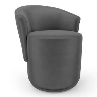 Imagem de Poltrona Orgânica Living Mavi Fixa Veludo Cinza Escuro - Desk Design