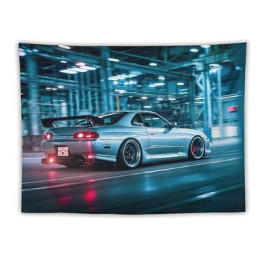 Imagem de HouLaiZhe JDM Tapeçaria de carro esportivo S15 corrida esportes legal Jdm pendurar na parede quarto decoração de casa tapeçarias estética piquenique decoração de parede arte de parede para dormitório