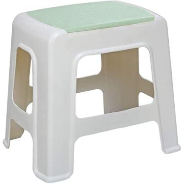 Imagem de FAMEOYA Cadeira de chuveiro para idosos banco de banho de plástico portátil com assento espesso de substituição banco de sapato azul X tamanho grande