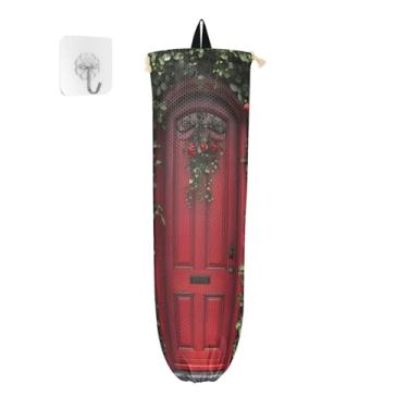 Imagem de xigua Suporte de plástico para porta com rosas, suporte de parede com cordão, pacote com 2, organizador de sacolas de compras reutilizáveis para bolsas, meias, roupas íntimas e gravatas