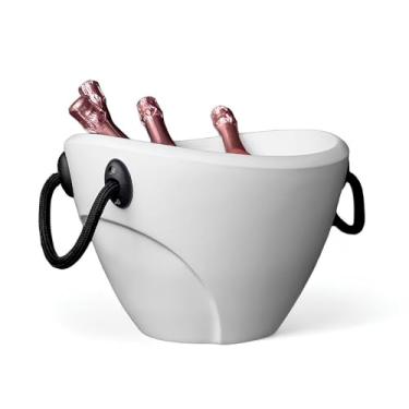 Imagem de Champanheira 13L com Alça e Parede Dupla – Balde de Gelo para 4 Garrafas, Cerveja e Espumante – Cooler Térmico para Festas, Churrascos e Eventos