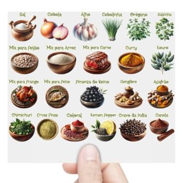 Imagem de Graviarte - Cartela 22 Adesivos Mix Temperos Ervas Finas Especiarias DTF UV