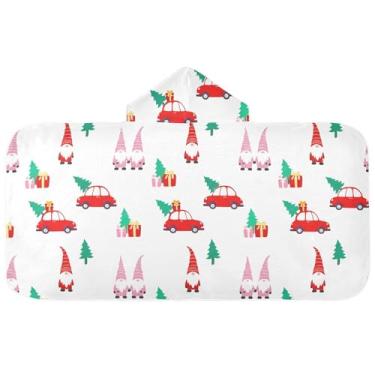 Imagem de Burbuja Toalha de banho com capuz de laço rosa para crianças, toalha de praia de pelúcia macia absorvente para chá de meninas e meninos 3-10 anos, 61 x 127 cm