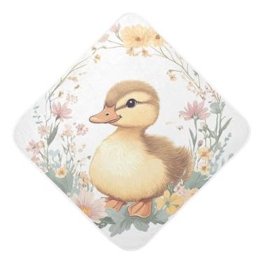 Imagem de Burbuja Toalha de banho vintage para bebês patinhos – Toalha com capuz de musselina macia e absorvente para recém-nascidos, 89 x 89 cm