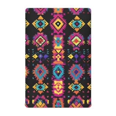 Imagem de STAYTOP Lençóis de berço com estampa de estilo mexicano para meninos e meninas, lençol com elástico para berço padrão e colchão infantil, de microfibra supermacia, 132 x 71 cm