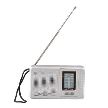 Imagem de Rádio pequeno, clássico elegante rádio de bolso portátil AM/FM material ABS alimentado por bateria para viagens em casa para caminhadas