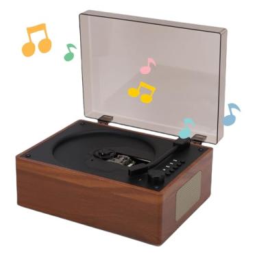 Imagem de Depisuta Leitor de CD Com Alto-falantes, Madeira Vintage Bluetooth 5.1 Alto-falante Estéreo Duplo Leitores de CD de Mesa Com Suporte para Entrada de Fone de Ouvido de Reprodução USB AUX (Marrom)