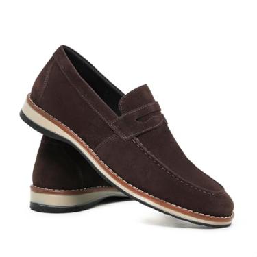 Imagem de Sapato Masculino Esporte Fino Casual Social Moderno Elegante Premium em Camurça (Café, BR, Adulto, Numérico, 43)