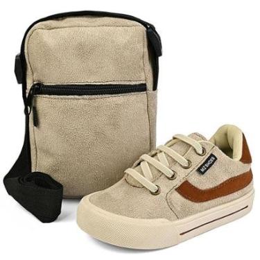 Imagem de Kit Tênis Esportivo Infantil Menino Cano Baixo Com Bolsa Areia Conforto Gatatuya-Masculino