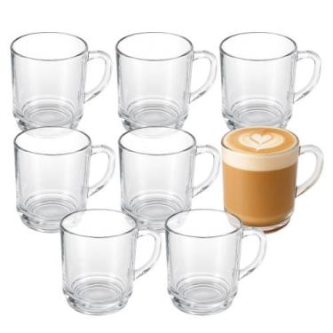 Imagem de Jogo 8 Caneca de Vidro Cappuccino Café Chá Bebidas Quentes New Coffe E