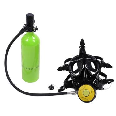Imagem de Cryfokt Equipamento de Mergulho para Tanque de Mergulho, de Portátil Transparente para Treinamento de Respiração Subaquática, Silicone 1l, Com Snorkel de Viagem (Verde)