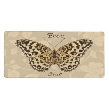 Imagem de Tapete de rato grande com estampa de leopardo, borboleta, à prova d'água, tapete protetor de mesa estendido para computador, base de borracha antiderrapante para escritório, computador, teclado