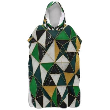 Imagem de Joisal Poncho de surf xadrez colorido para adultos trocador de roupa de praia com capuz toalha de banho reutilizável unissex adulto poncho com capuz