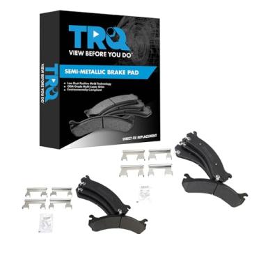 Imagem de TRQ Pastilhas de freio semi-metálicas compatíveis com Chevrolet Silverado 3500 2007 Silverado 3500 2007 Classic 2007-2010 Silverado 3500 HD GMC Sierra 3500 Sierra 3500 Classic Sierra 3500 HD