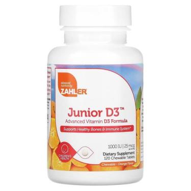 Imagem de Vitamina D3 mastigável 1000 UI para crianças Zahler Junior D3 (120)