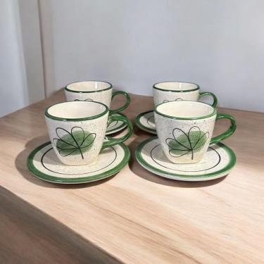 Imagem de Conjunto 4 Xícaras 200ml e Pires Para Tomar Chá Pintado á Mão - Dan Ce