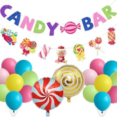 Imagem de Candyland Party Decorações - Candyland Banner Candy Bar Banner