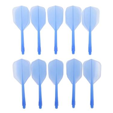 Imagem de Eixo de dardo integrado e conjunto de voos azul pacote com dez para desempenho de arremesso leve e estável