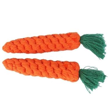 Imagem de Brinquedo de corda durável para mastigar para cães em forma de cenoura para filhotes e cães adultos