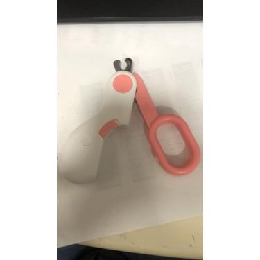 Imagem de Cortador de Unhas para Pet com LED, Tesoura Profissional em Plástico e Silicone, Branco e Azul Claro, Iluminação Integrada para Cães e Gatos