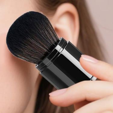 Imagem de Pincel de pó | Pincel retrátil | Ferramenta de maquiagem portátil para blush, aplicador cosmético de base pequena para viagens e casa