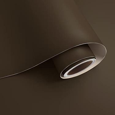 Imagem de VaryPaper Papel de parede marrom fosco de 61 x 406 cm, papel de parede marrom para bancadas, armário de cozinha, vinil, impermeável, removível, autoadesivo, cor sólida, papel de parede para quarto