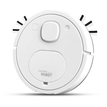Imagem de Robot Vacuum, com um sistema de limpeza abrangente 3 em 1 que aspira e esfrega, com potência de sucção de 2000Pa. Este aspirador e esfregão robô ultrafino e silencioso é ideal para pêlos de animais de