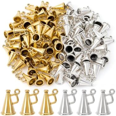 Imagem de Anyichend 50 peças de pingentes de megafone, pingentes de pingentes de torcida com alto-falante, contas de megafone de líder de torcida antigas para colares, brincos, pulseiras, joias, artesanato