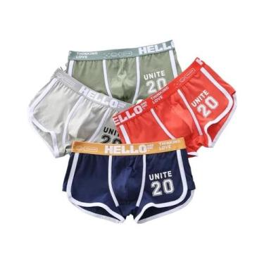 Imagem de Shorts Boxer De Algodão Masculinos Pacote Com 1/3/4 Peças Lingerie Sex