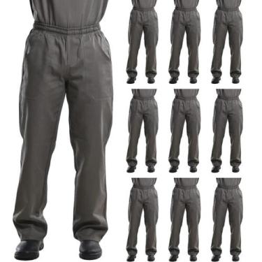 Imagem de Kit 10 Calças Profissional Trabalho Brim Pesado Total Elastico - Farda