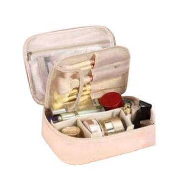 Imagem de Necessaire Feminina para Viagem Impermeável com Zíper – Organizador de Maquiagem de Alta Capacidade(Branco)