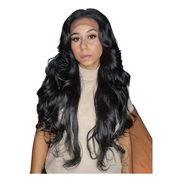 Imagem de Peruca Lace Front Ondulada Repicada Longa Fibra Futura