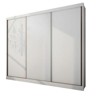 Imagem de Guarda Roupa Casal Medelim 3 Portas 8 Gavetas Neve  Novo Horizonte
