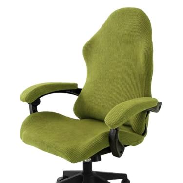 Imagem de PATIKIL 1 conjunto de capa de cadeira de escritório, capa de cadeira de mesa extensível universal capa de assento de computador grande com capas de apoio de braço zíper para cadeiras de escritório com