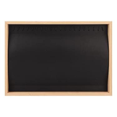 Imagem de Bandeja de exibição de joias, madeira composta preta, couro embrulhado, caixa de armazenamento de grande capacidade para brincos, colares, anéis, pulseiras, uso doméstico, gaveta