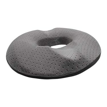 Imagem de Cojin de Cadeira Donut Espuma Memória para Alivio Dor no Coccyx Ciática com Design Ergonômico Apoio Escritório Lar e Car